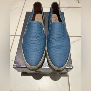 Donald J. Pliner Blue Textured Loafers